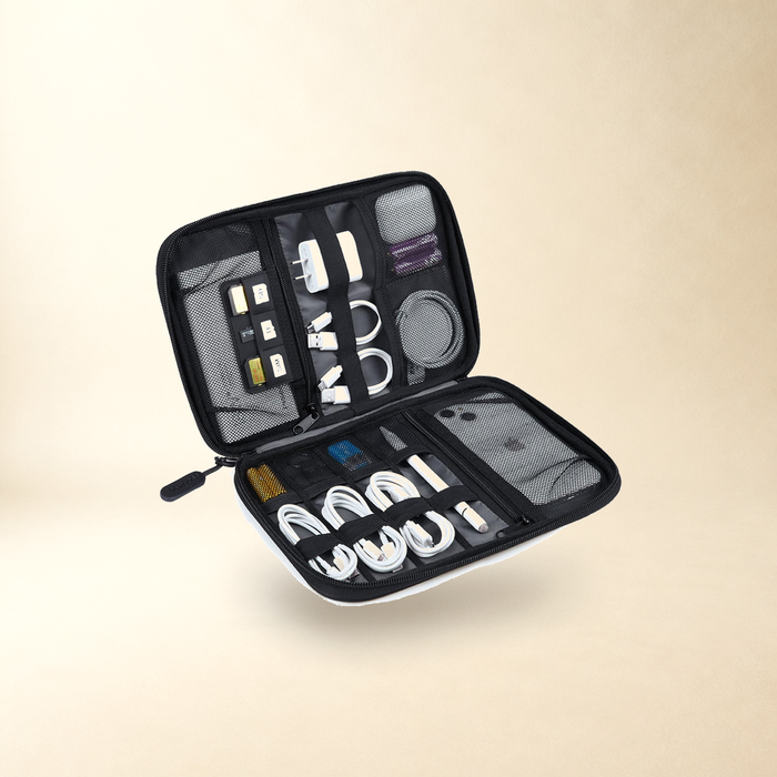 Large zippered electronics organizer, black — Pocket Finds at Jawsome Finds