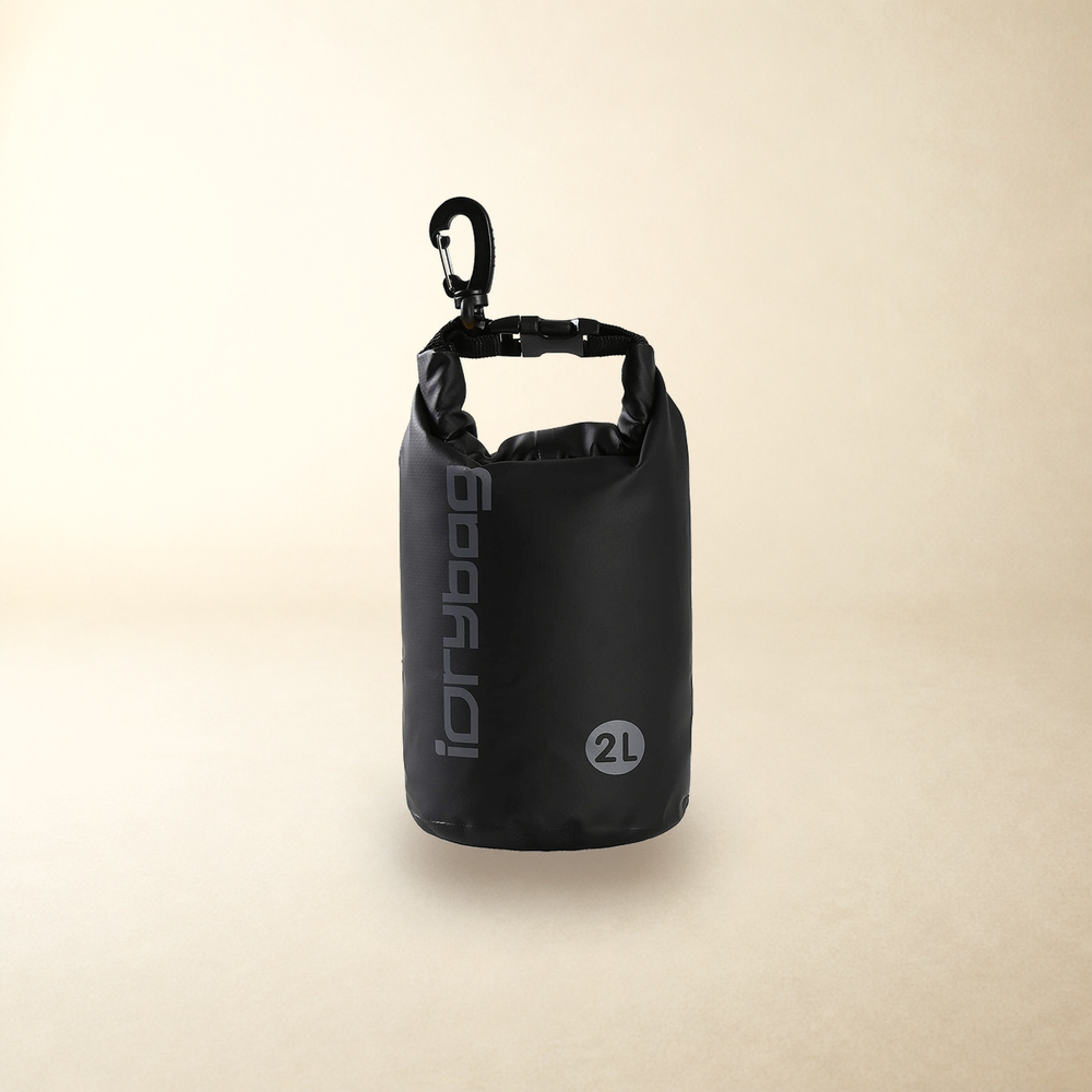 Black roll-top waterproof dry sack, 2L — Pocket Finds at Jawsome Finds