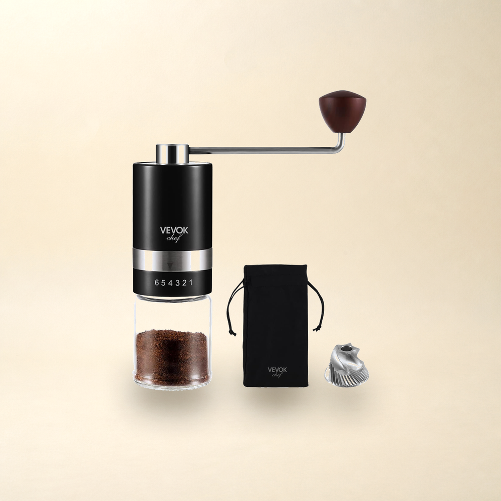 External six-setting hand burr coffee mill — The Nest at Jawsome Finds
